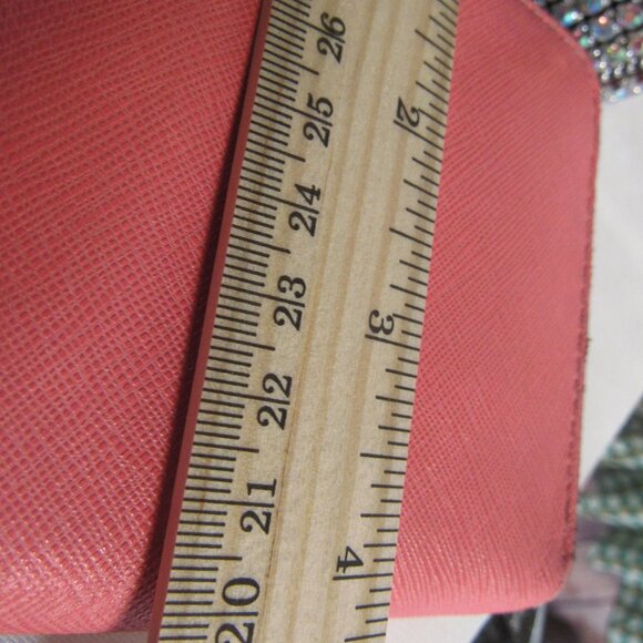 MICHAEL KORS MELON PINK ZIP AROUND WALLET CLUTCH NEARLY NEW - Picture 8 of 8